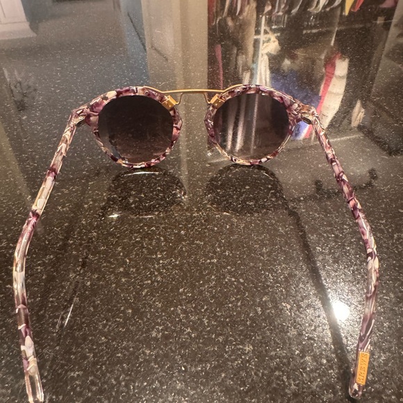 KREWE Purple and Gold Round Sunglasses - Picture 2 of 4